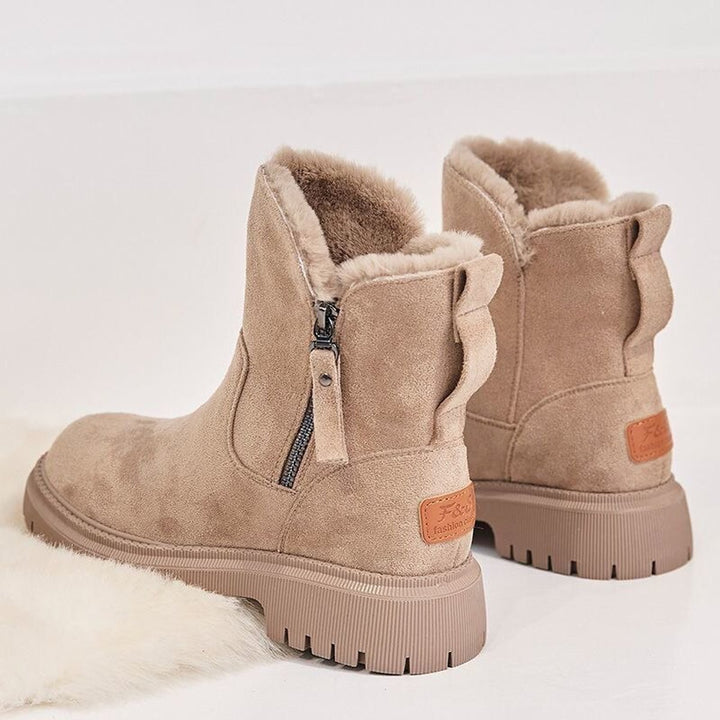 Women's Faux Suede Sherpa-Lined Slip-On Ankle Boots