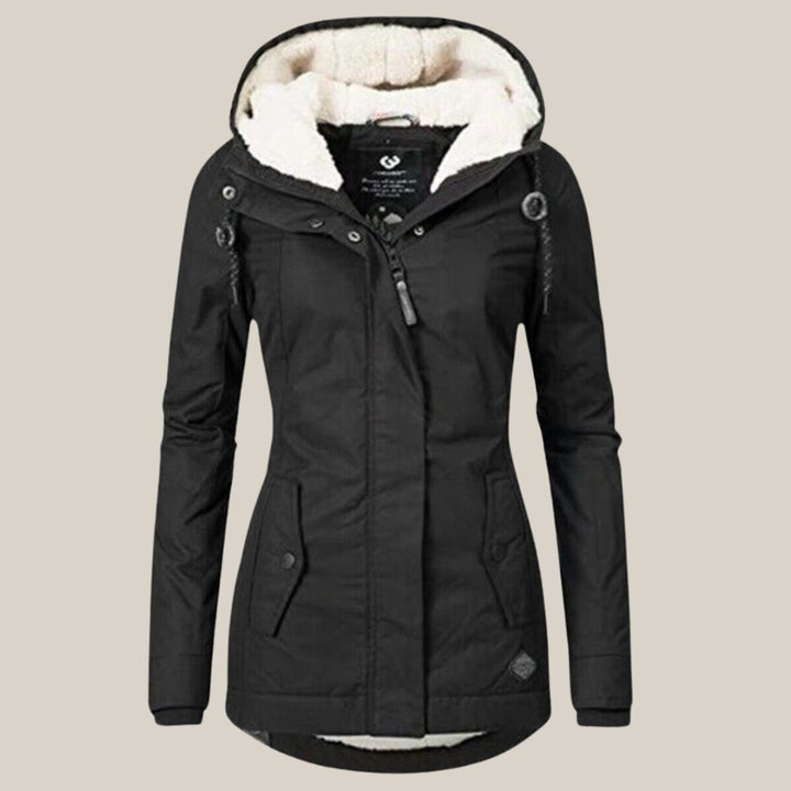 Women's Fleece-Lined Hooded Quilted Jacket Sherpa Winter Coat