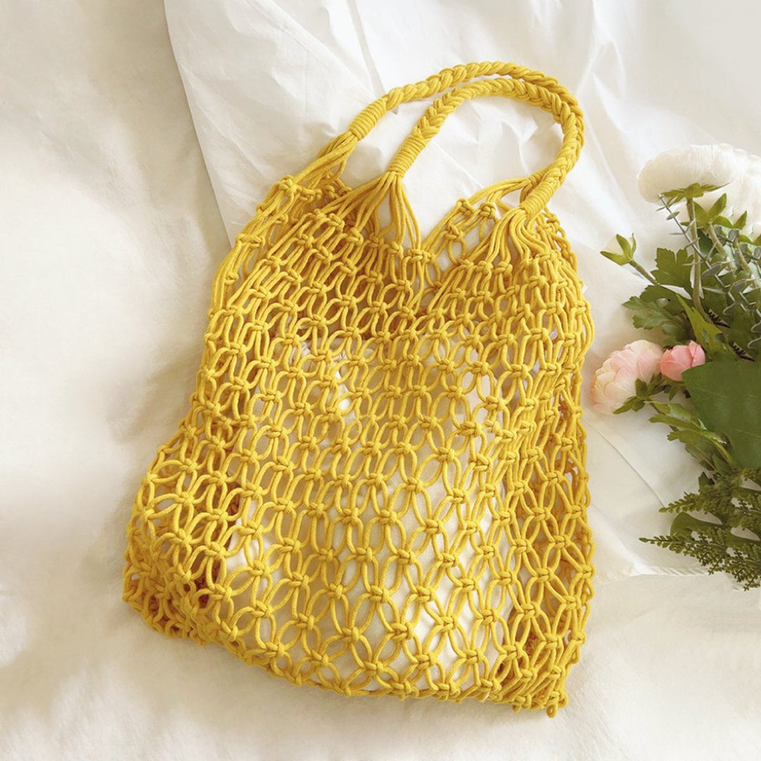 Women's Handwoven Macrame Cotton Market Tote Bag