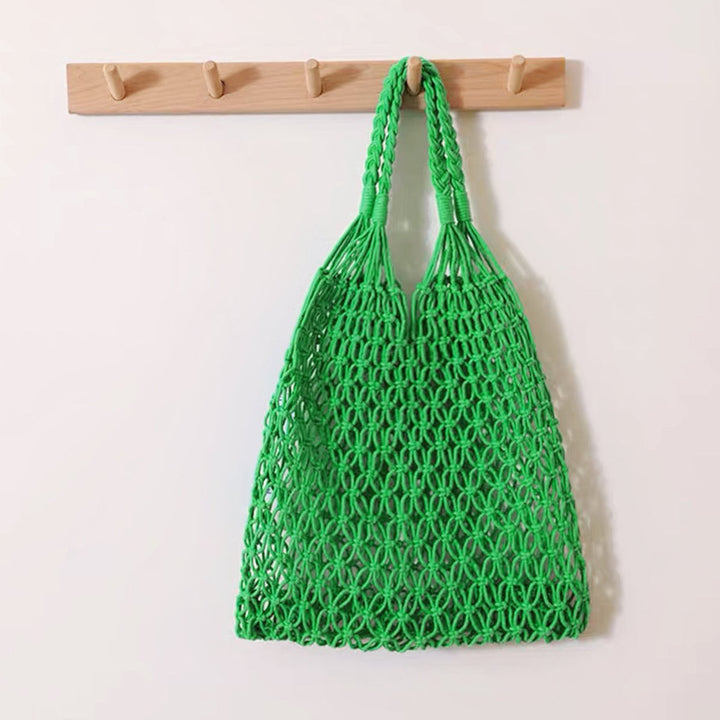 Women's Handwoven Macrame Cotton Market Tote Bag