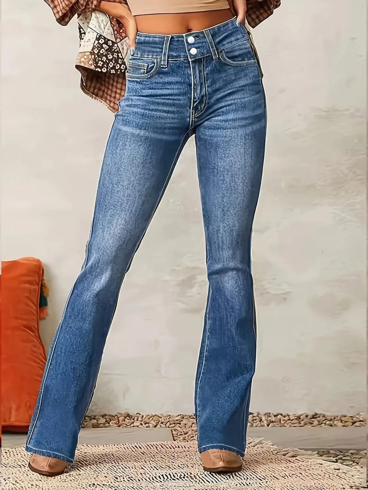 Women's High-Waist Flare Jeans Sculpting Denim Pants