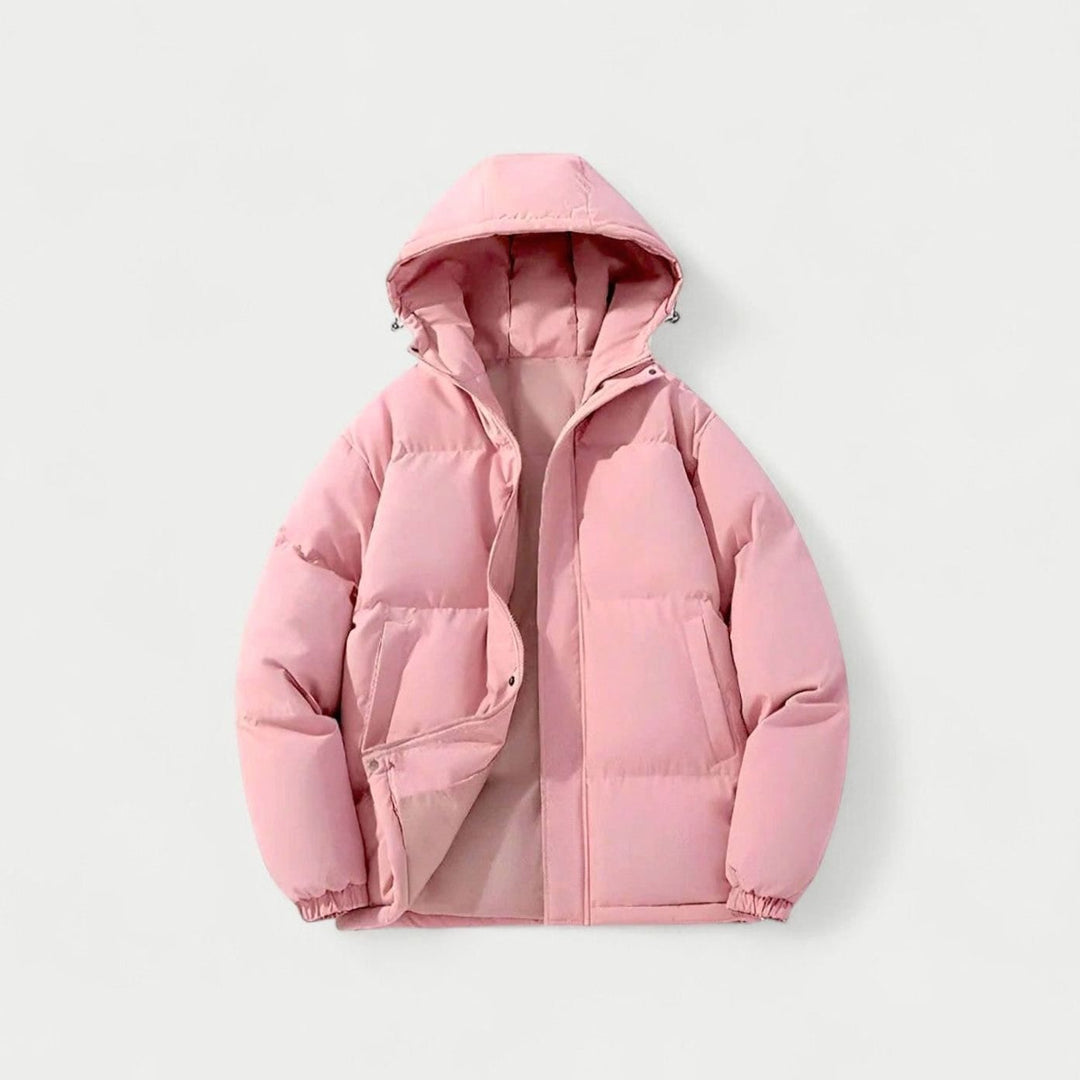 Women's Hooded Insulated Warm Puffer Jacket - Pink