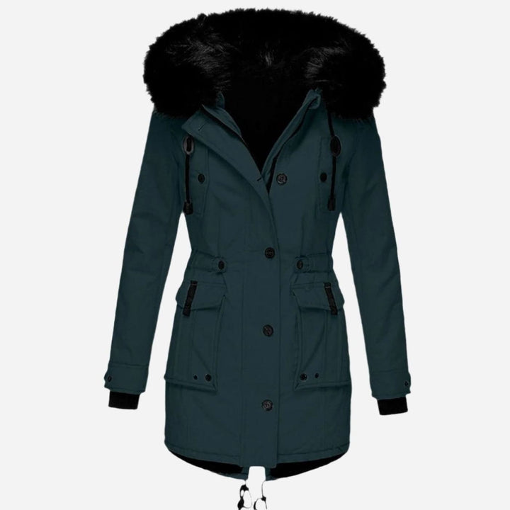 Women's Insulated Faux Fur Hood Drawstring Parka Coat