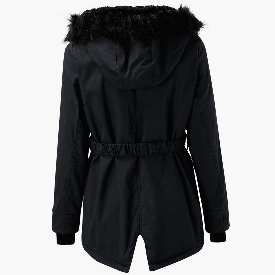 Women's Insulated Faux Fur Hood Drawstring Parka Coat