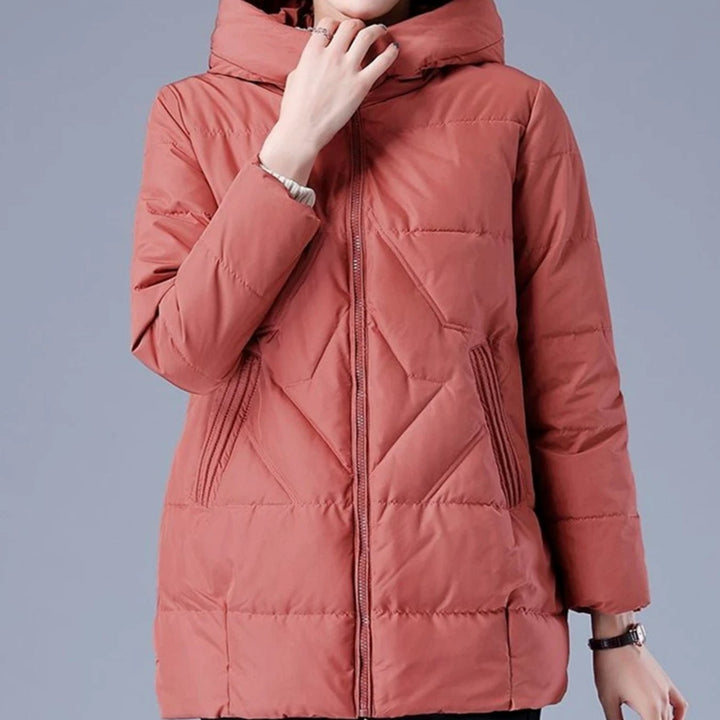 Women's Insulated Hooded Puffer Winter Jacket - Pink