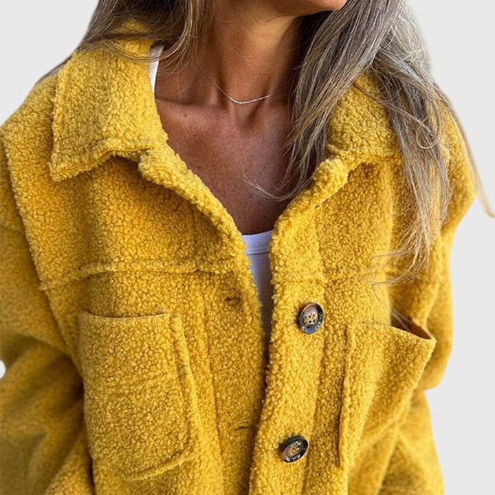 Women's Jacket Fleece Sherpa Button-Front Cozy Coat