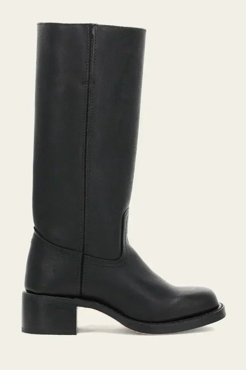 Women's Knee-High Slim-Fit Block-Heel Leather Boots