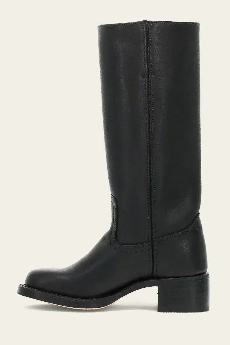 Women's Knee-High Slim-Fit Block-Heel Leather Boots