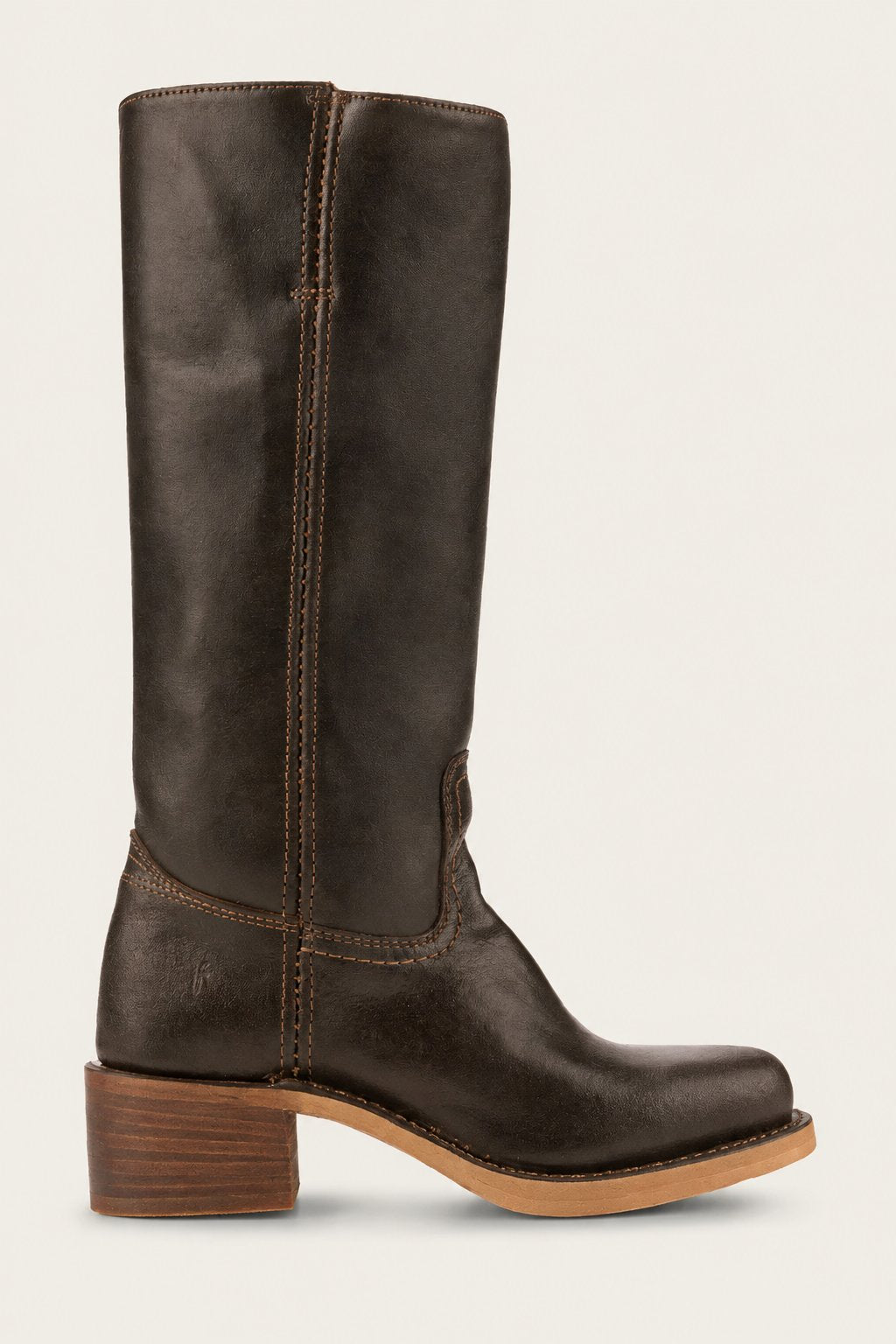 Women's Knee-High Slim-Fit Block-Heel Leather Boots