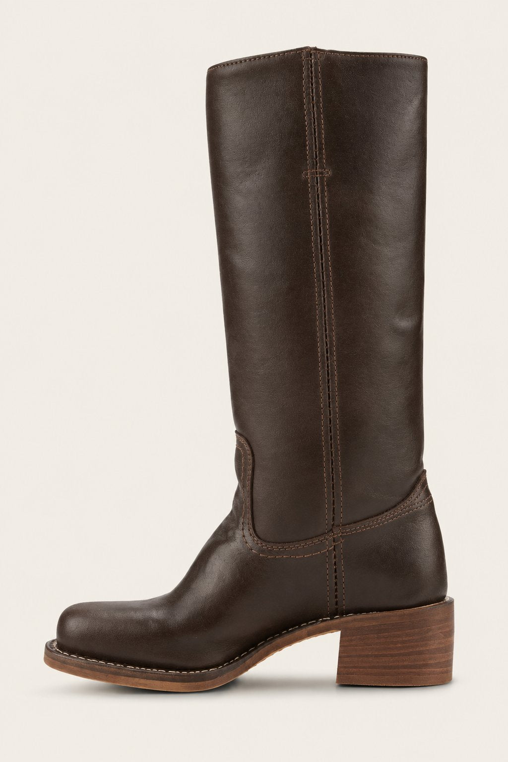 Women's Knee-High Slim-Fit Block-Heel Leather Boots