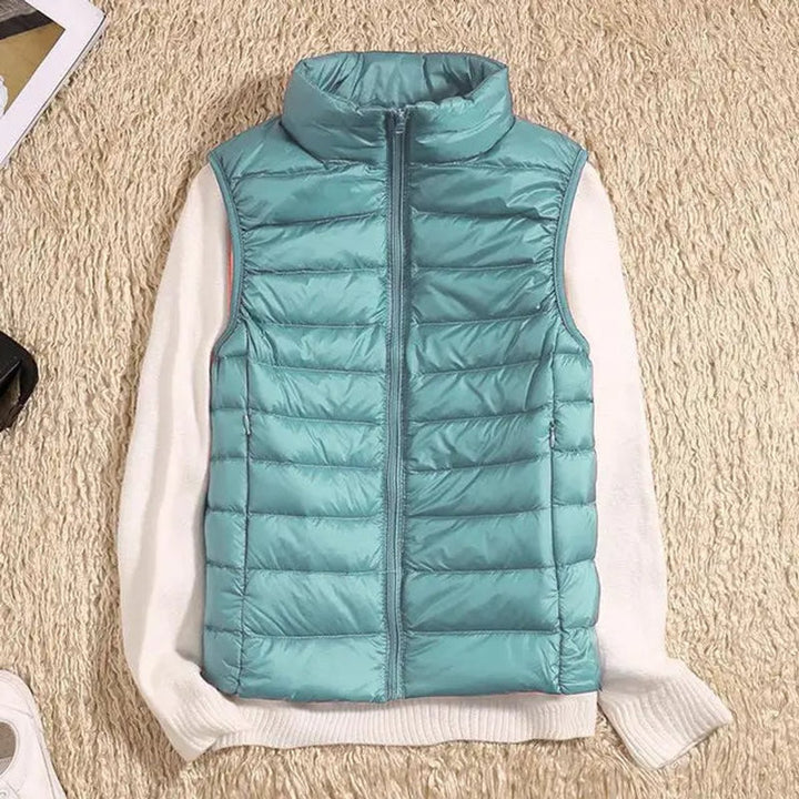 Women's Lightweight Packable Sleeveless Puffer Vest - Light Blue