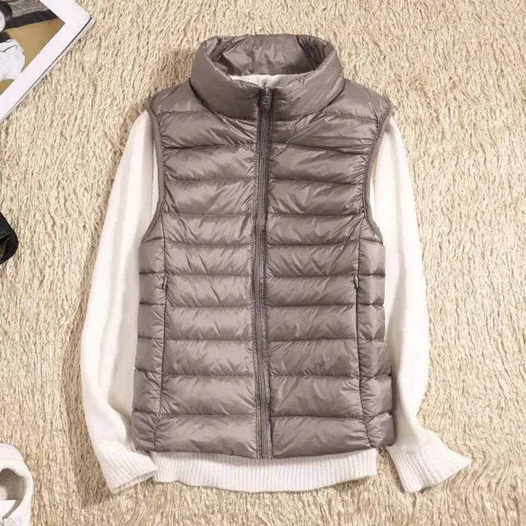 Women's Lightweight Packable Sleeveless Puffer Vest - Khaki