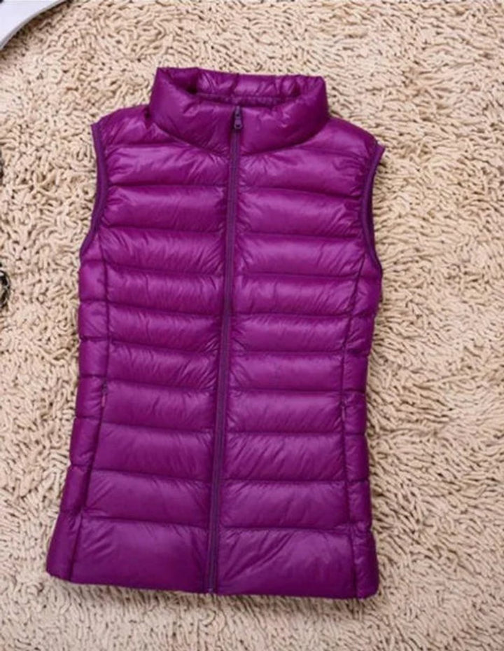 Women's Lightweight Packable Sleeveless Puffer Vest - Purple