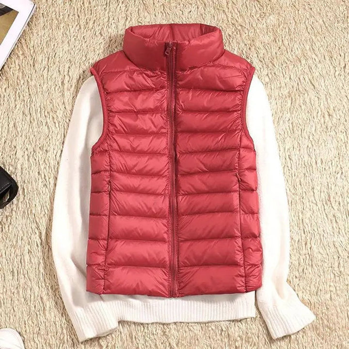 Women's Lightweight Packable Sleeveless Puffer Vest - Red