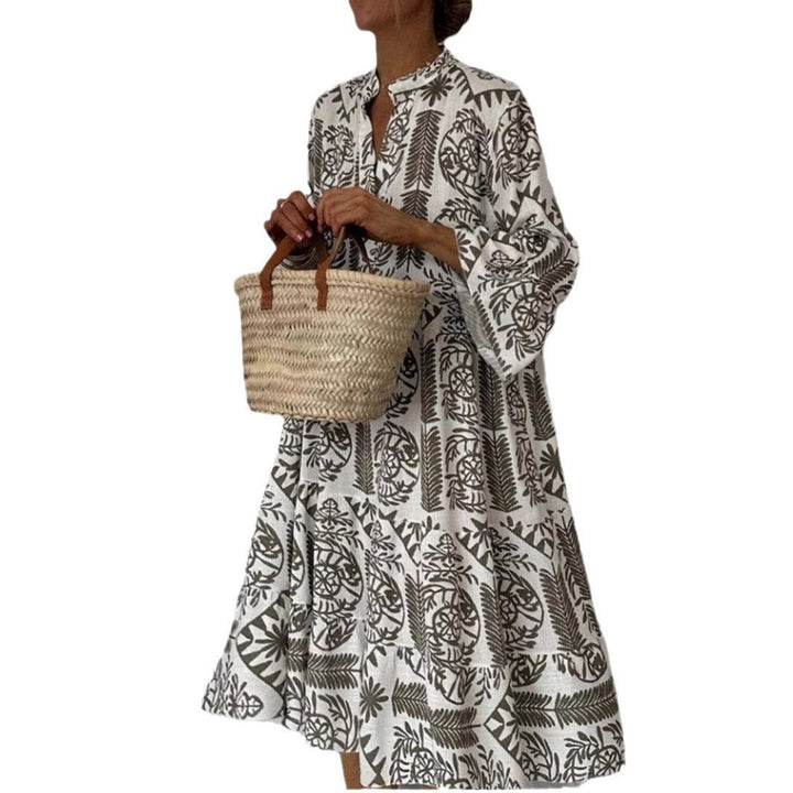 Women's Loose Floral Print Tunic Mini Dress
