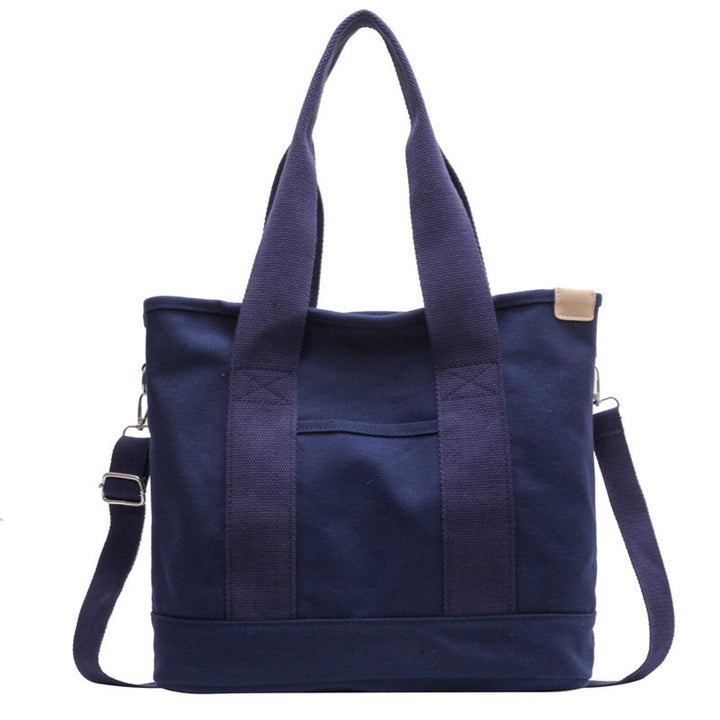 Women's Multipocket Adjustable Strap Canvas Tote Bag - Blau