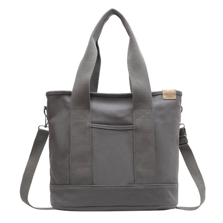 Women's Multipocket Adjustable Strap Canvas Tote Bag - Grau