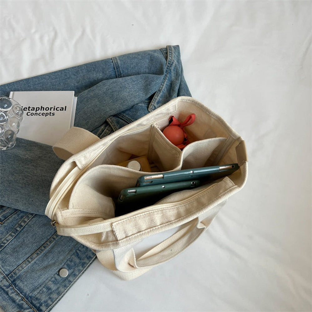 Women's Multipocket Adjustable Strap Canvas Tote Bag