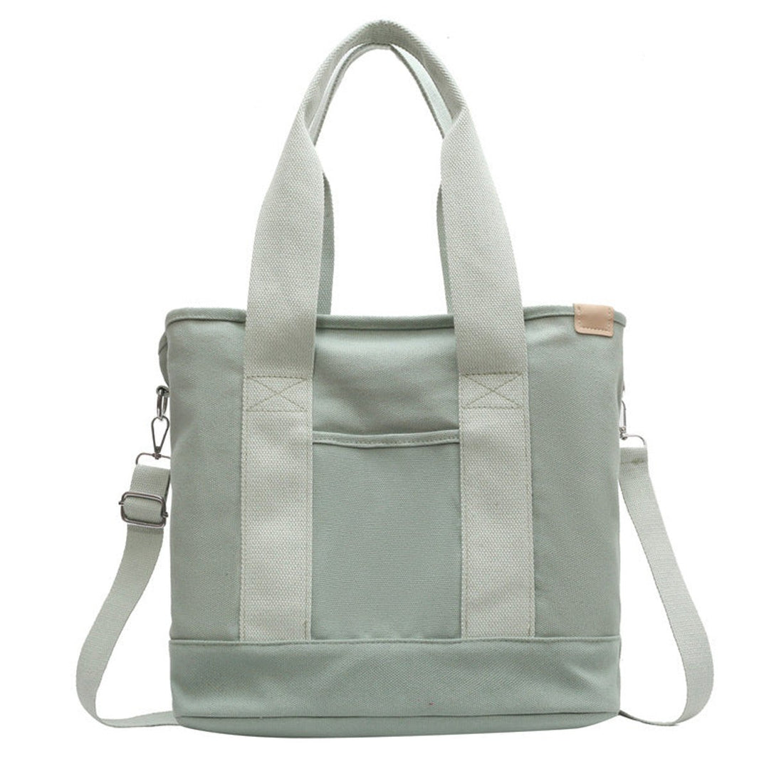 Women's Multipocket Adjustable Strap Canvas Tote Bag - Grün