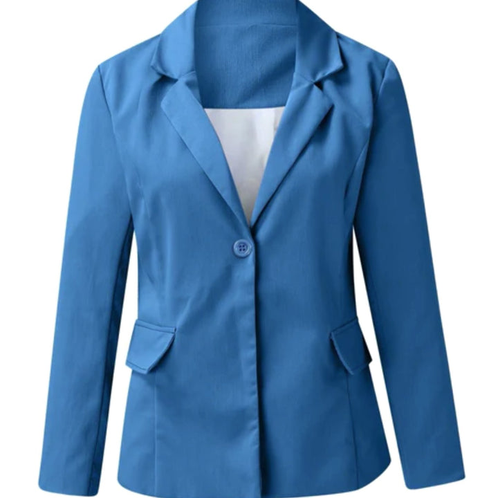 Women's Open Front Long Sleeve Work Blazer - Blue