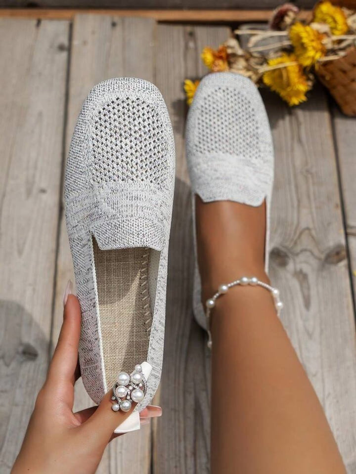 Women's Orthopedic Breathable Knit Slip-On Loafers - White