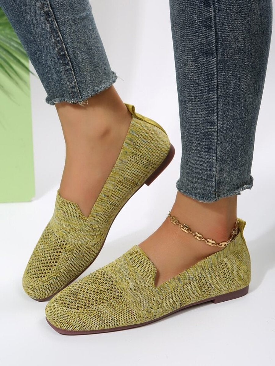 Women's Orthopedic Breathable Knit Slip-On Loafers - Green