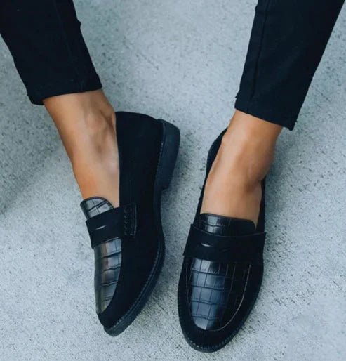 Women's Orthopedic Croc-Texture Cushioned Slip-On Loafers