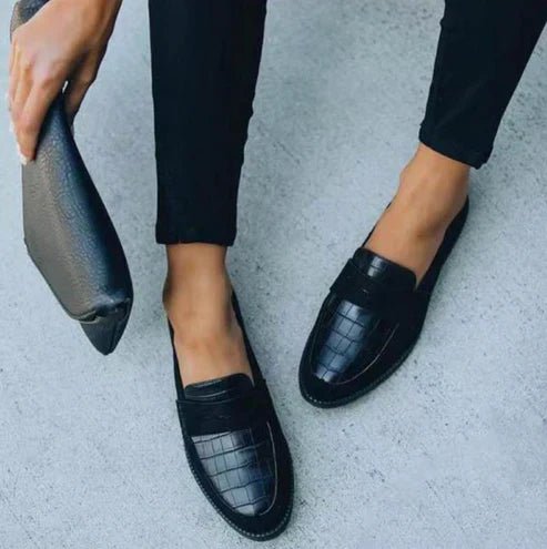 Women's Orthopedic Croc-Texture Cushioned Slip-On Loafers