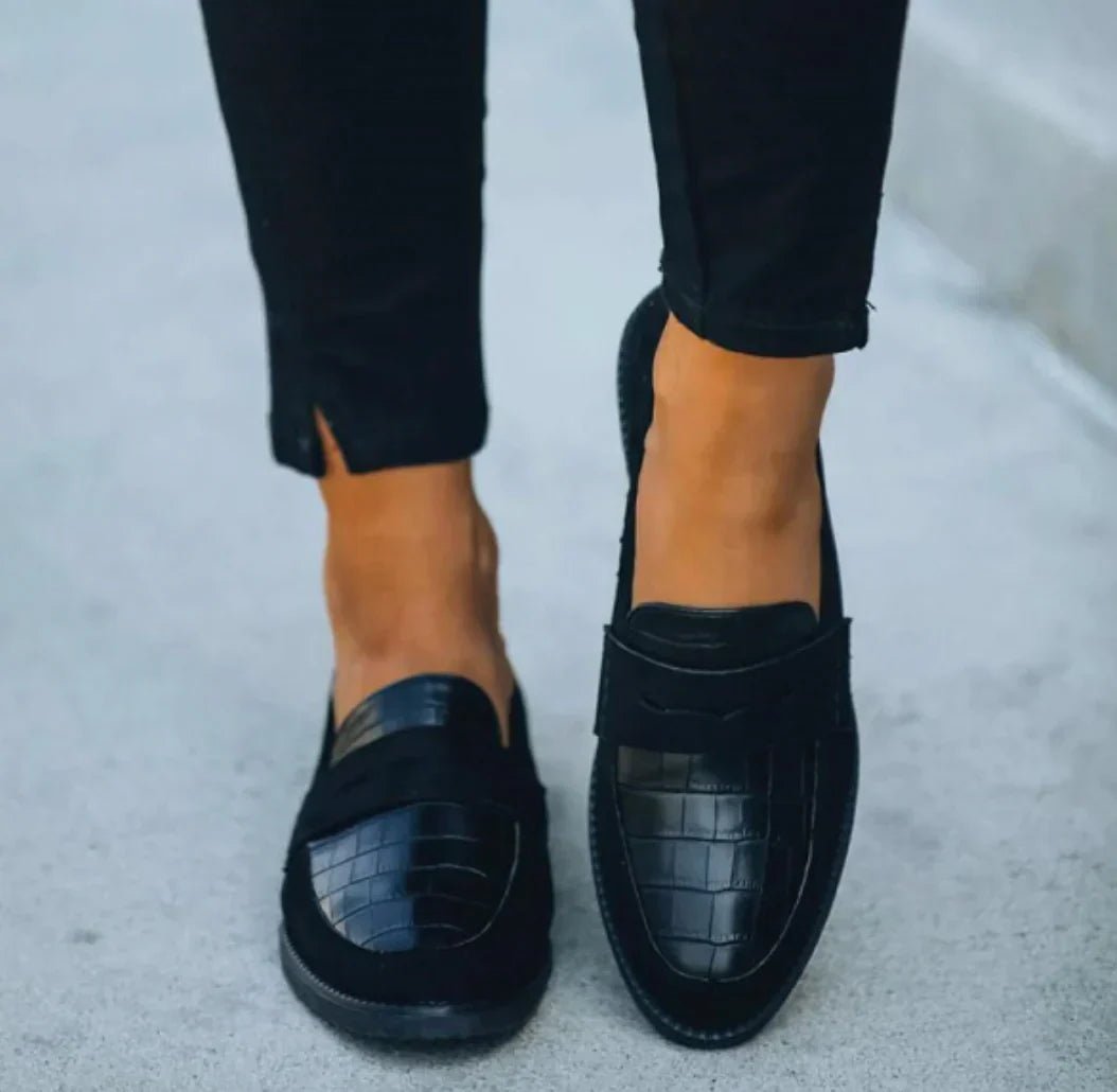 Women's Orthopedic Croc-Texture Cushioned Slip-On Loafers