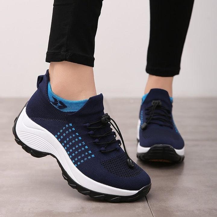 Women's Orthopedic Cushioned Lace-Up Platform Sneakers