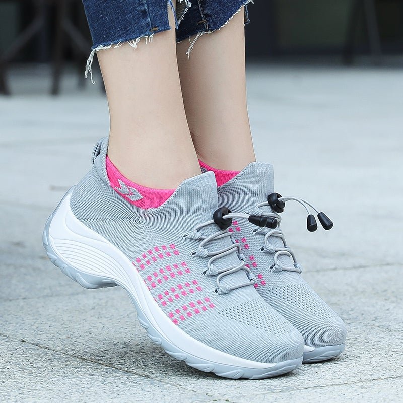 Women's Orthopedic Cushioned Lace-Up Platform Sneakers