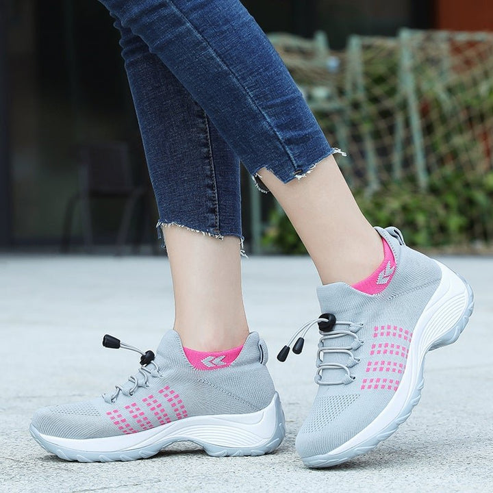 Women's Orthopedic Cushioned Lace-Up Platform Sneakers