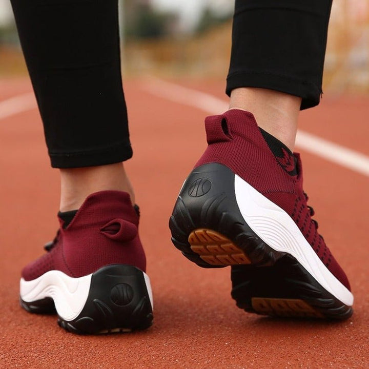 Women's Orthopedic Cushioned Lace-Up Platform Sneakers