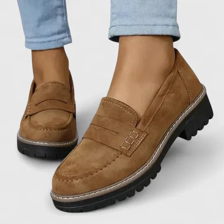 Women's Orthopedic Cushioned Slip-On Platform Loafers - Brown