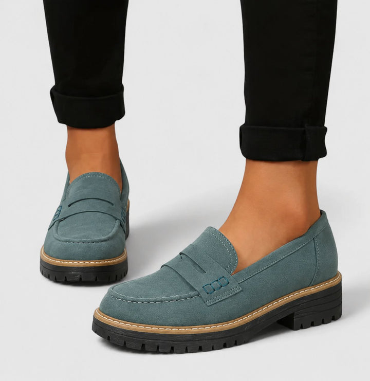 Women's Orthopedic Cushioned Slip-On Platform Loafers - Green