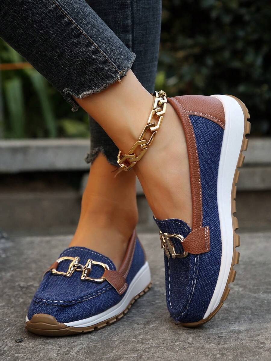 Women's Orthopedic Non-Slip Gold-Bit Slip-On Loafers