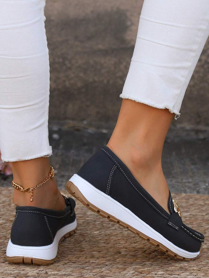 Women's Orthopedic Non-Slip Gold-Bit Slip-On Loafers