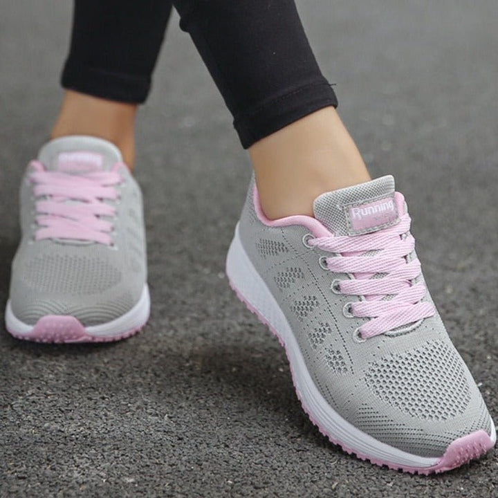 Women's Orthopedic Wide-Toe Breathable Mesh Lace-Up Sneakers