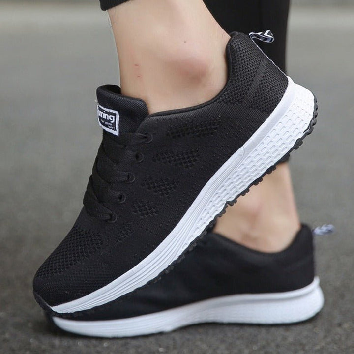 Women's Orthopedic Wide-Toe Breathable Mesh Lace-Up Sneakers