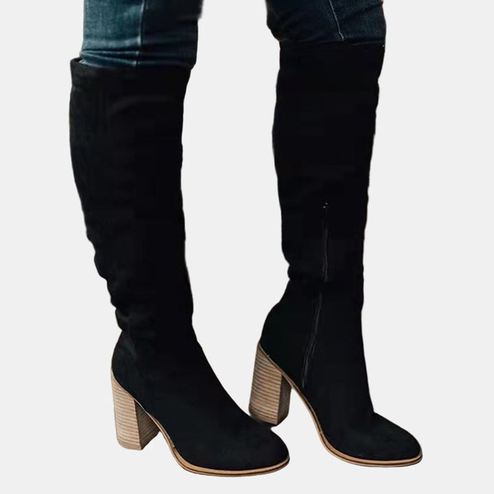 Women's Over-the-Knee Block-Heel Tall Shaft Ankle Boots
