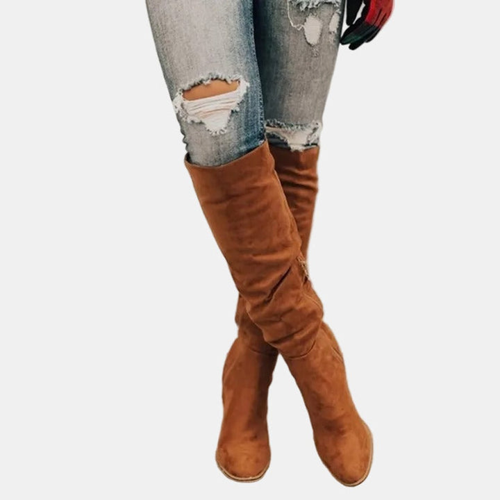 Women's Over-the-Knee Block-Heel Tall Shaft Ankle Boots