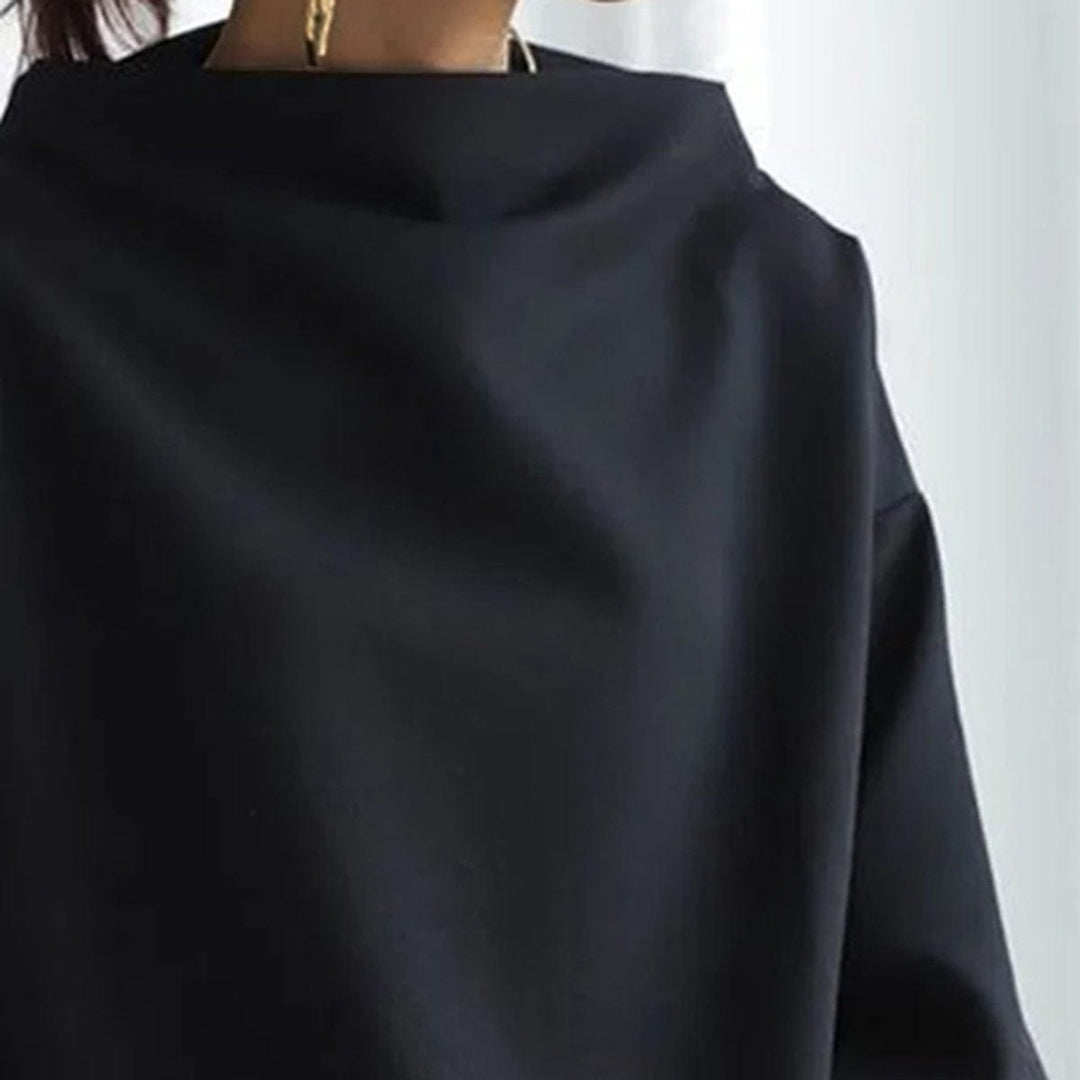 Women's Oversized Mock Neck Long Sleeve Knit Sweater Top