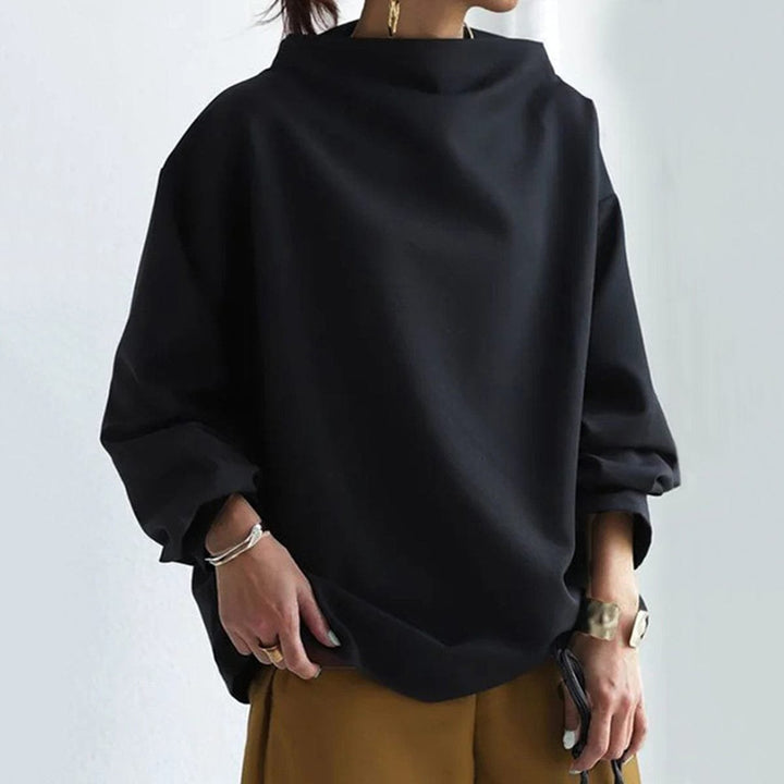 Women's Oversized Mock Neck Long Sleeve Knit Sweater Top