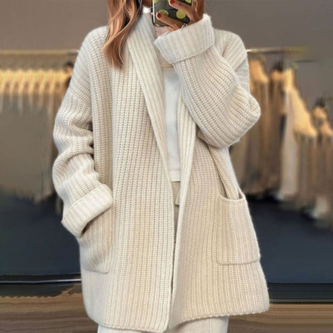 Women's Oversized Open-Front Knit Cardigan Sweater Coat