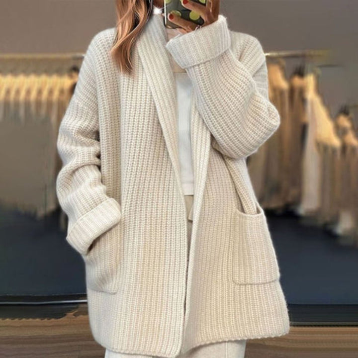 Women's Oversized Open-Front Knit Cardigan Sweater Coat