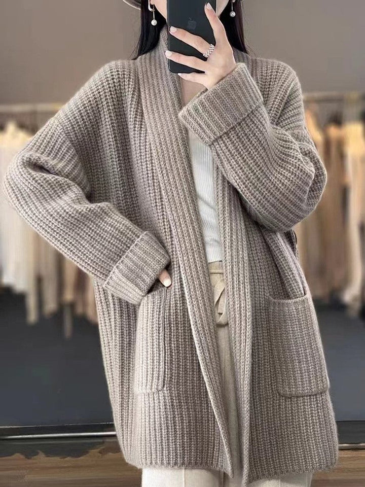Women's Oversized Open-Front Knit Cardigan Sweater Coat