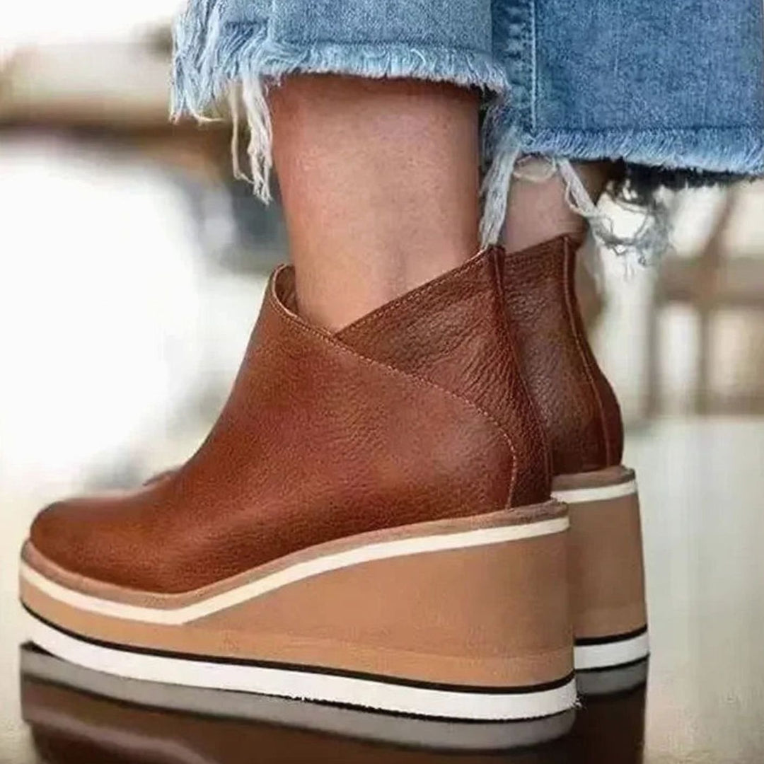 Women's Platform Wedge Slip-On Chelsea Boots