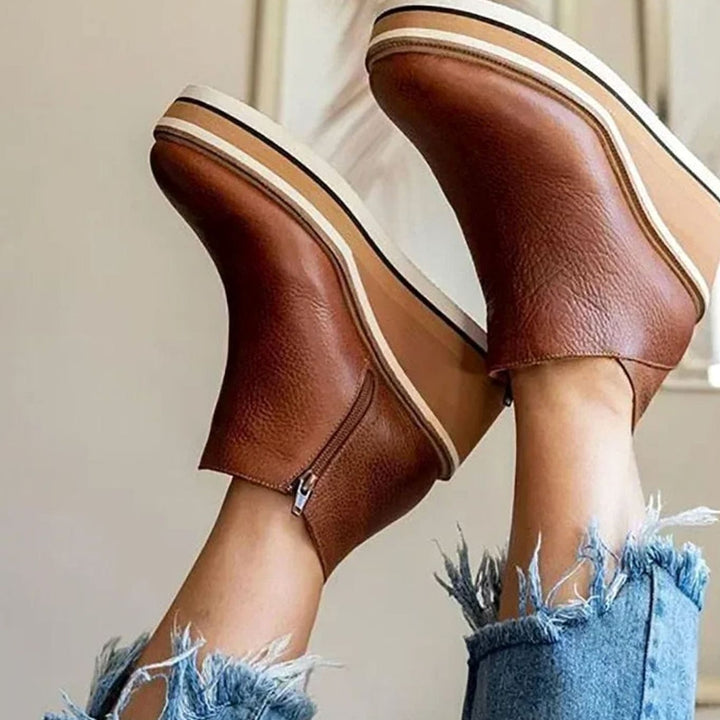 Women's Platform Wedge Slip-On Chelsea Boots