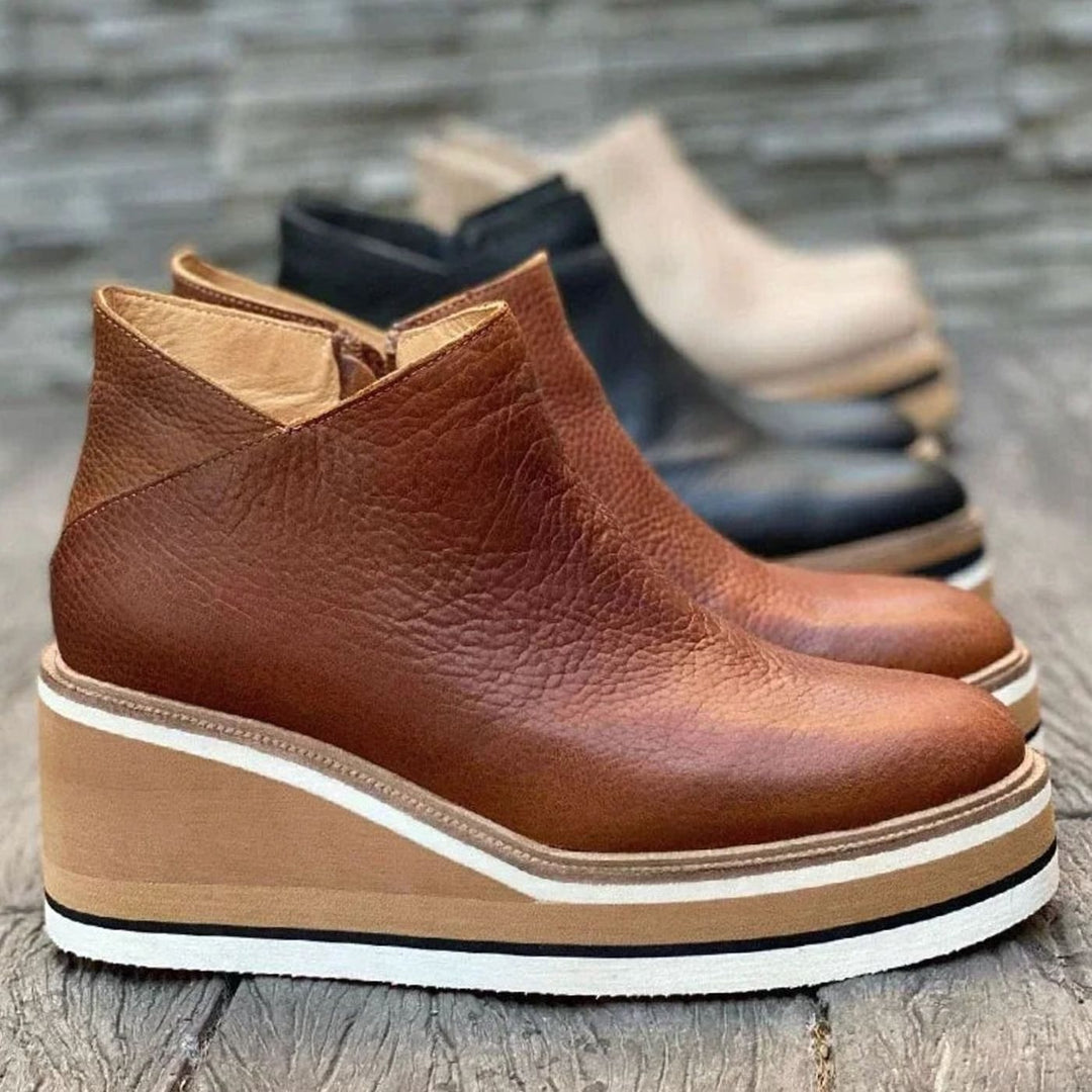 Women's Platform Wedge Slip-On Chelsea Boots