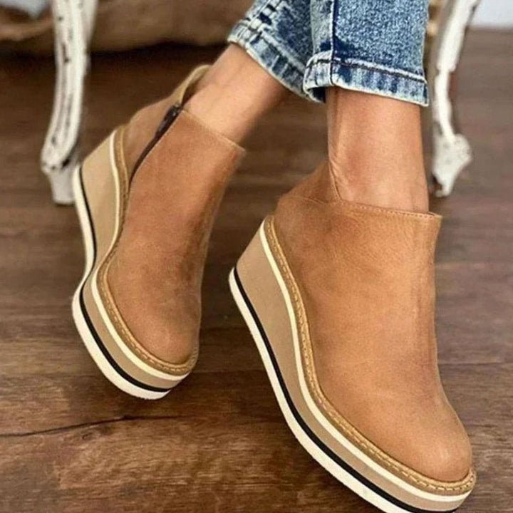 Women's Platform Wedge Slip-On Chelsea Boots
